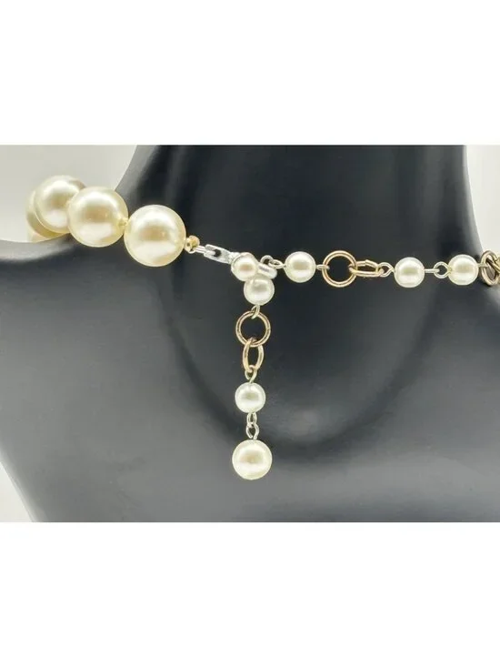 Vintage 12mm Faux Pearl Necklace/Choker Adjustable Length Marked "Japan" on Hook - Picture 5 of 14